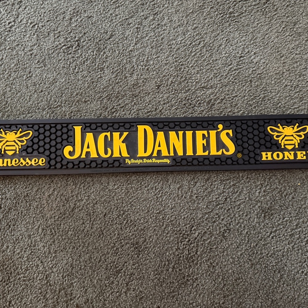 Jack Daniel's Black and Yellow Bar Mat